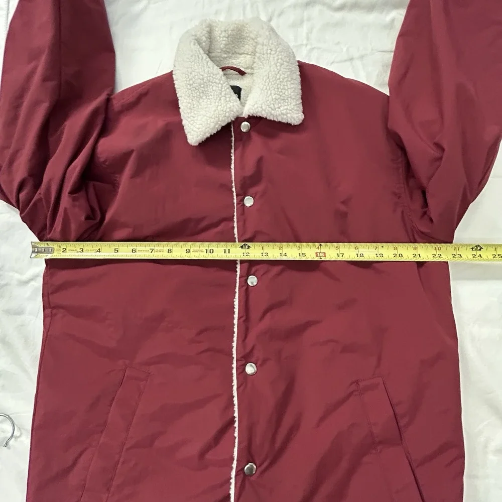 Urban Outfitters Standard Cloth Fleece Lined Coach Men Jacket Size Medium Maroon